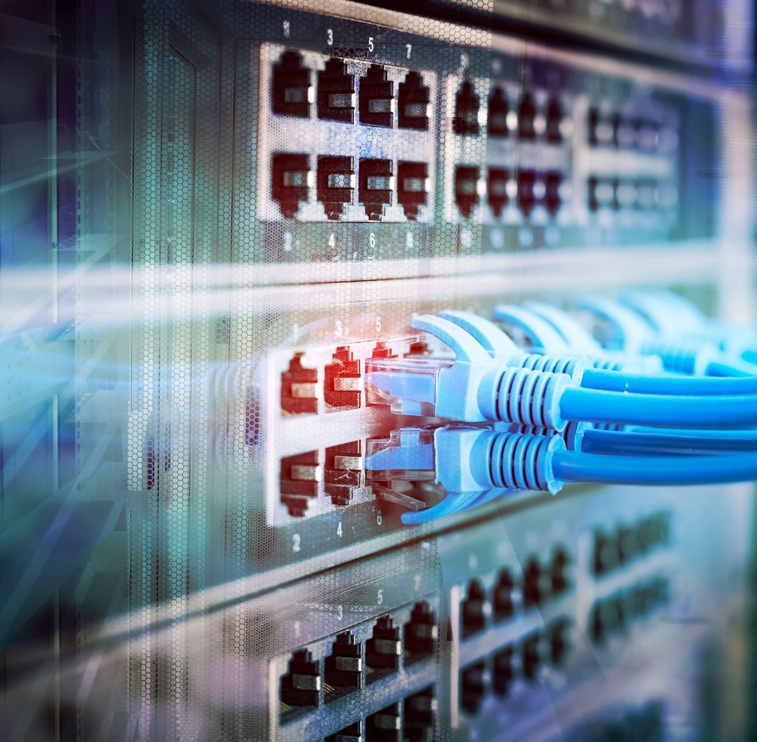 Information Technology Computer Network, Telecommunication Ethernet Cables Connected To Switch
