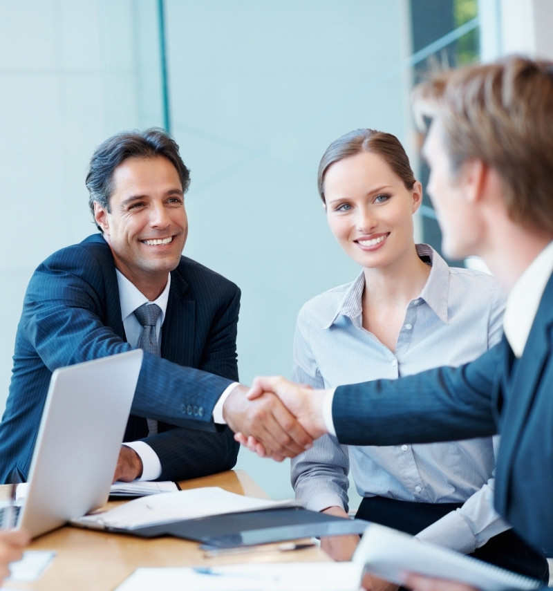 IT Consultants Shaking Hands In A Office