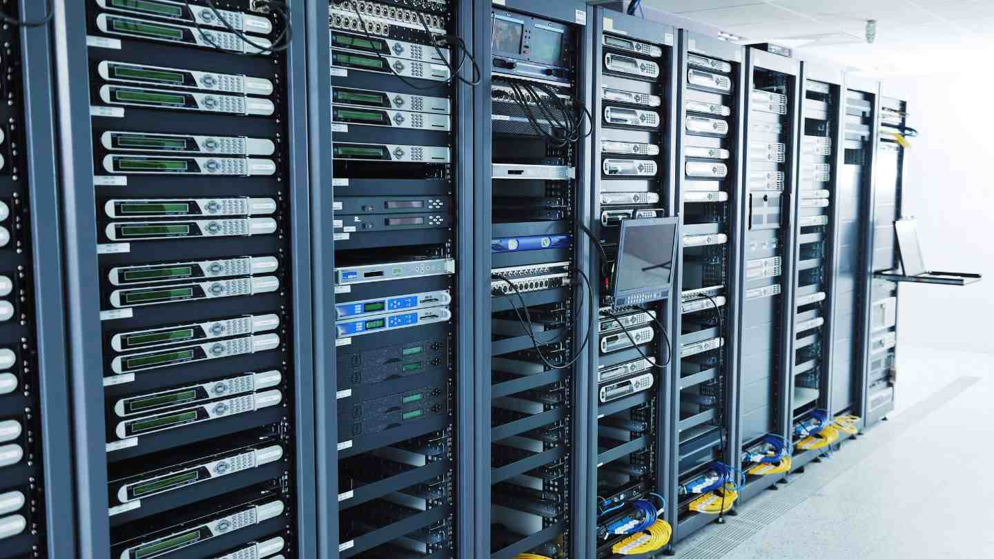 Server Racks Filled Data Center Room